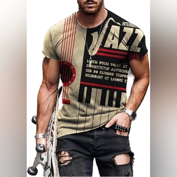 New Men's Shirt "Jazz" Multiple Sizes - Picture 1 of 3